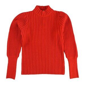 Leyden Womens Ribbed Mock Neck Pullover Sweater, Red XL, NWT